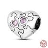 Медные Розовые Коллекционные Шармы-Бусины в форме Сердца для Оригинального Браслета Бренда Сделай Сам Ювелирный Подарок