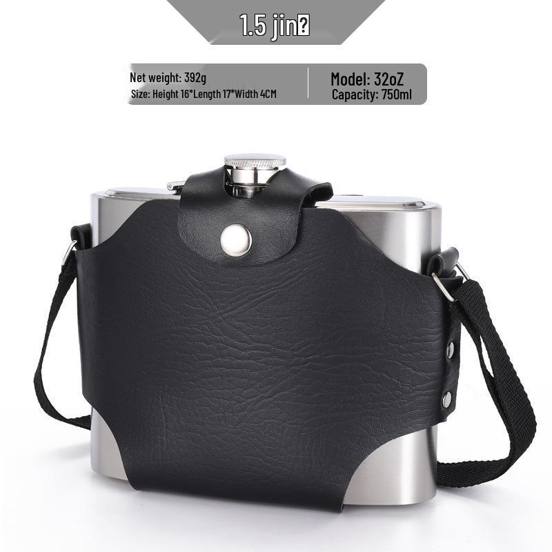 Stainless Steel Hip Flask Set: Portable Outdoor Vodka & Wine Bottle with Cup