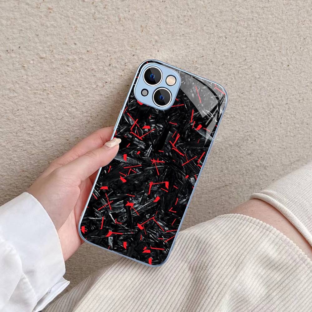 Чехлы из кованого карбона Закаленное стекло Для iPhone 14 13 12 11 Pro Mini XS MAX 14Plus X XS XR Чехлы