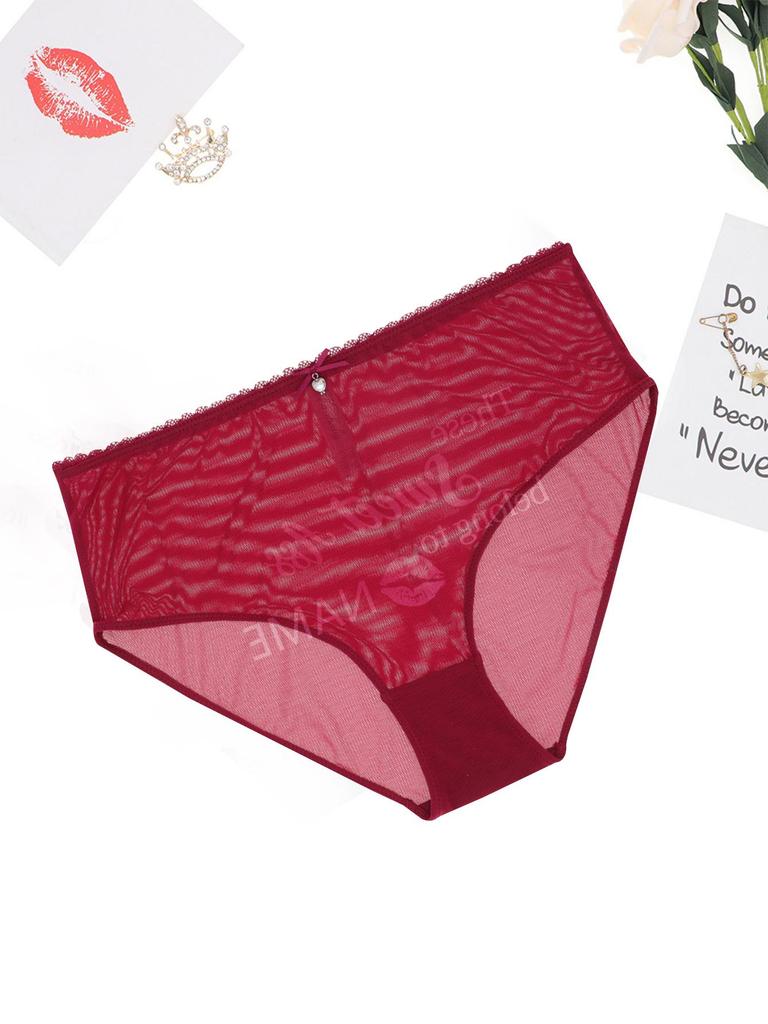 Women's Sexy Panties Custom Words Heart Pattern Comfortable Panties Low Waist Briefs