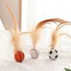 Cat Feather Ball Toys,Interactive Cat Toys For Indoor Cats,Bouncy Balls Toys For Cat,Basketball Soccer Toys For Exercise,Catnip Ball Toys,3pc