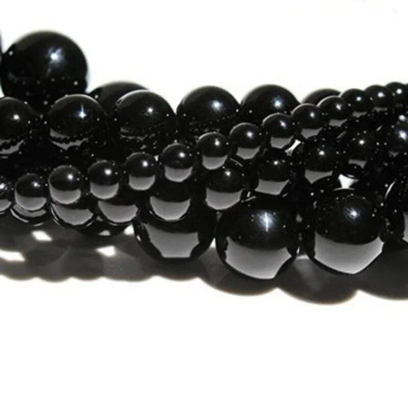 Черные хрустальные бусины 4/6/8/10 мм натуральные свободные бусины-разделители для изготовления ювелирных изделий DIY креативные аксессуары для браслетов