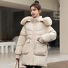 Fashion Winter Women's Cold Coat Hooded 2023 Faux Fur Collar Thick Warm Oversize Parkas Korean Style Winter Jacket With Big Pockets