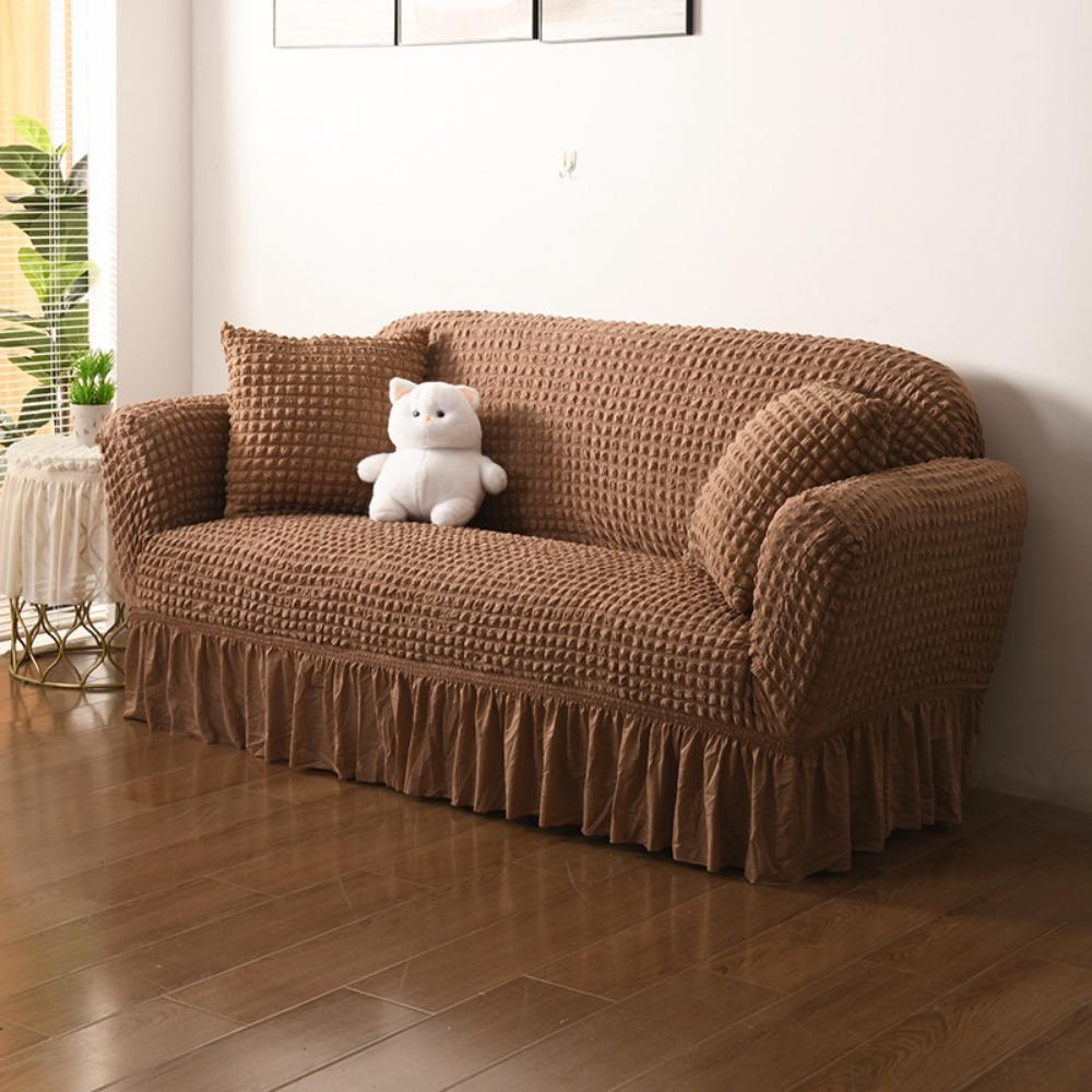 Плотный эластичный кружевной чехол на диван из пузырчатой марли, накидка на диван, нескользящий, с полным покрытием