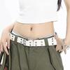 Star Eye Rivet Belt Hollowed-out Punk Belt For Man/women Buckle Decoration Y2K Fashion Pu Waist T1A0