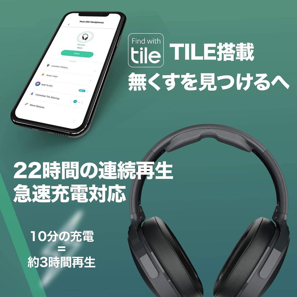 Skullcandy Official Store Hesh ANC Wireless Headphones Noise Canceling External Sound Intake Lightweight Model Up To 22 Hours Playback Fast Charging