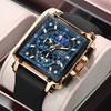 New Top LIGE Brand Luxury Men Watch Business Square Watch Men Casual Sport Quartz Chronograph Clock Male Waterproof Watches