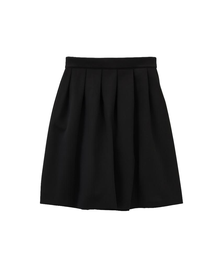 Pink Pineapple Basic Midi Pleats Skirt_Black