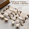 Marble Vein Ceramic Cabinet Knobs Antique Crack Door Knobs Vintage Wardrobe Handles  Cabinet Doors