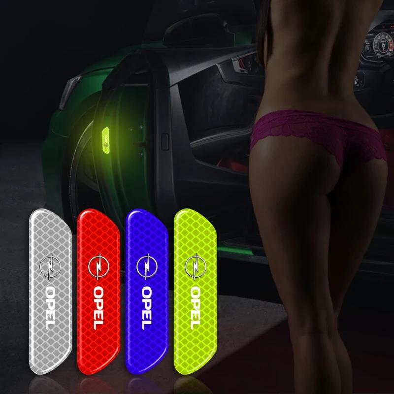 BBHL3 3M Adhesive Car Door Reflective Sticker Safety Opening Warning Decals For Opel Insignia Astra Antara Meriva Zafira H G Corsa