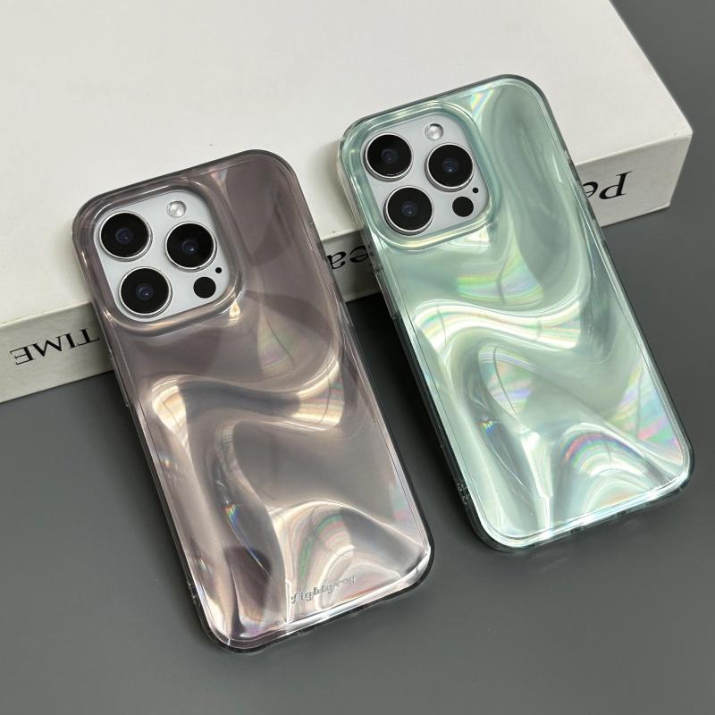 Модный градиентный чехол для телефона с узором «водная рябь» для iPhone 17 16 15 14 13 Pro Max, атласная задняя крышка IMD TPU
