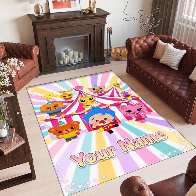 Personalized Crystal Velvet Carpet Custom Name Text,El Payaso Plim Plim Anti Slip Area Rug For Home Decoration
