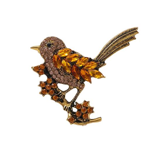Брошь в форме птицы, сверкающие искусственные кристаллы, сороки, булавка на лацкан, ретро, благородная птица, шарф, брошь, свадебные украшения, подарок