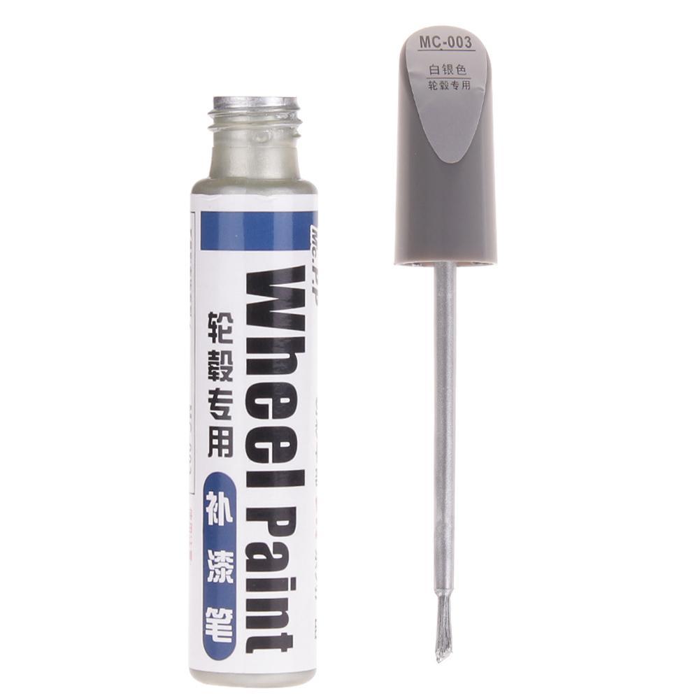New 1pc 12ml Silver Black Alloy Wheel Up Pen Repair Paint Curbing Scratch Maker With Brush Wheel Scratch Spray Paint Hub