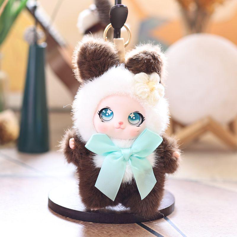 15cm Cute Animal Plush Keychain with Vinyl Doll for Backpack School Bag Pendant Soft Ornament for Child
