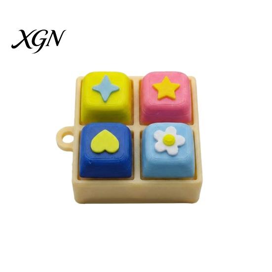 Travel-friendly Fidget Keyboard 3D Printed Toy 3/4/5/9 Keys Finger Clicker Mechanical Key Decompression Button Stress Relief Desk Feedback
