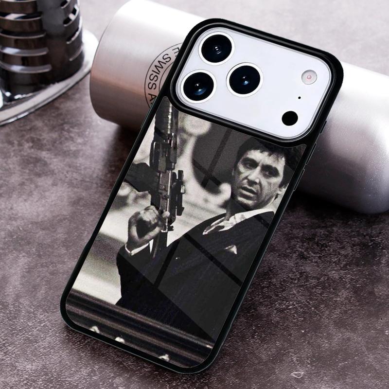 Постер Лицо со шрамом Тони Монтана Мягкий чехол для телефона для iPhone 17,16e,15,14,13,12,11,Mini,Pro,MAX Мягкое силиконовое покрытие