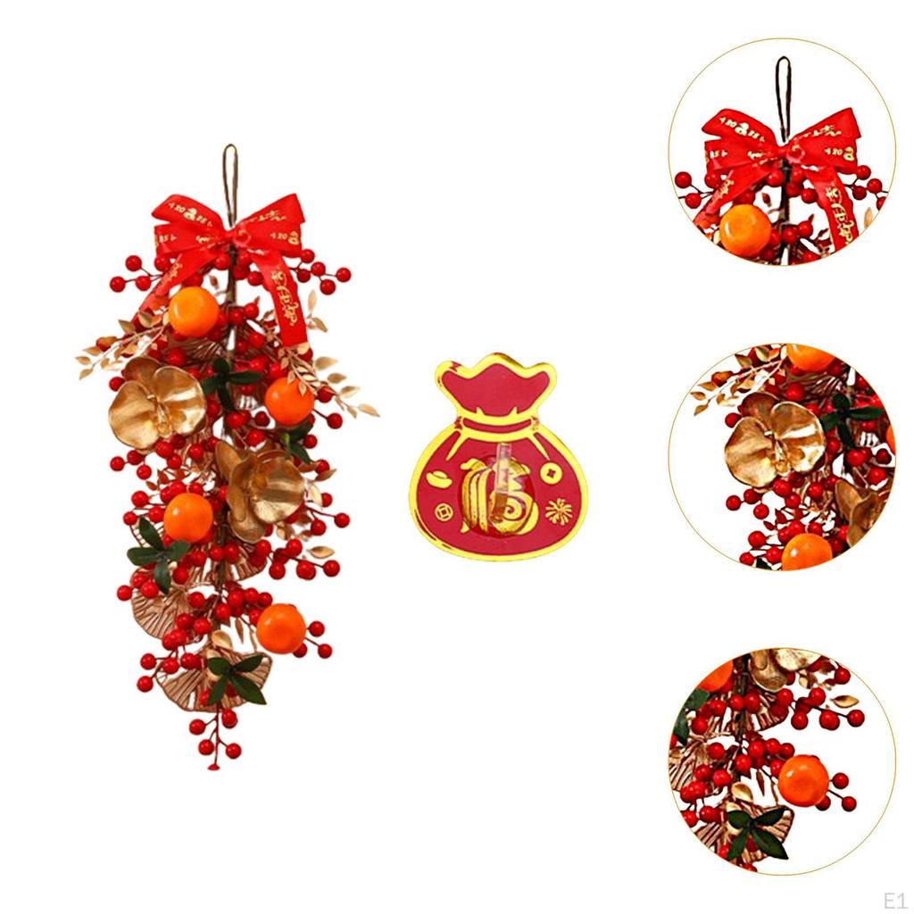 Chinese Year Decoration Artificial Wreath for Front Door Accessories with Hook Crafting