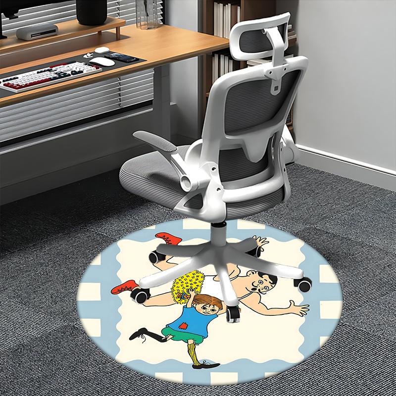 Pippi Longstocking,Toys Chair mat Round Rug Office carpet, Machine Washable, Non slip, Suitable for Living Rooms, Bedrooms