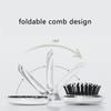 Round Pocket Mirror with Comb Dual Use Massage Hair Brush Simple Folding Air Bag Comb  Travel