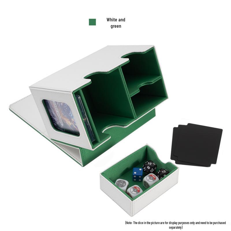 Dual Compartment Game Card Storage Box for 160+ Double Sleeved Cards - Fits Werewolf, Pokemon TCG, Ultraman Decks