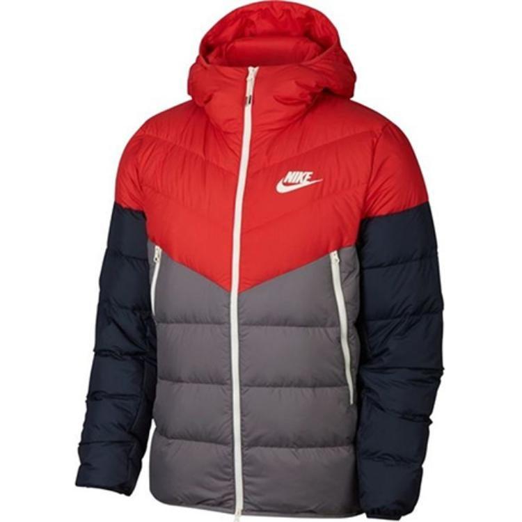 Nike Пуховики Мужские Красный Синий Серый Разноцветный С капюшоном Умеренный Другое 928834-634