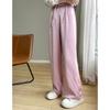 Casual Wide-leg Pants for Women In Summer Thin Elastic High Waist Slimming Draped Straight-leg Floor Trousers Acetate Satin Pants