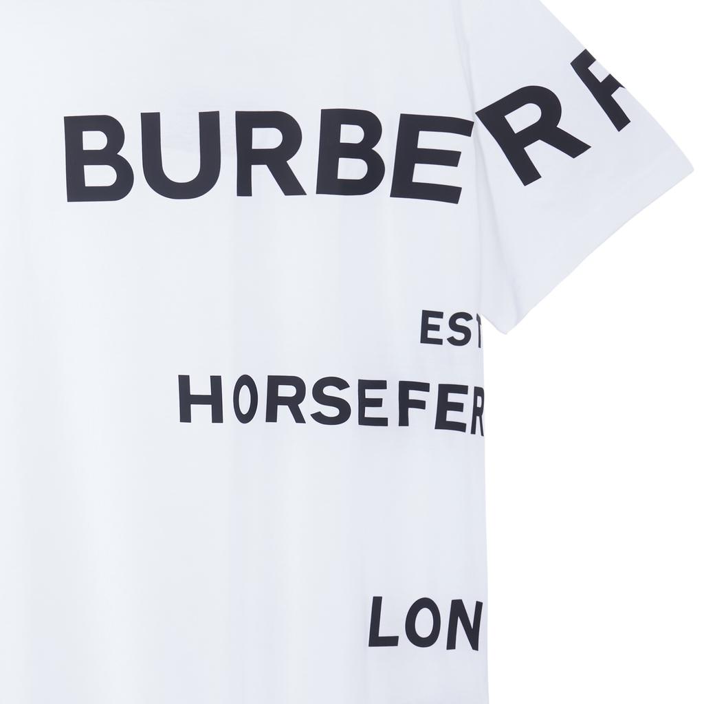 Burberry Мужская футболка с принтом Horseferry Белый/Черный 80406911