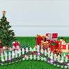 Декорация забора для рождественской елки со светодиодами Ручной работы ротанг деревянный забор Для новогодней вечеринки Домашний сад Праздничный интерьерный декор