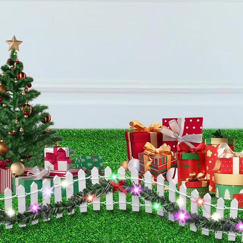 Декорация забора для рождественской елки со светодиодами Ручной работы ротанг деревянный забор Для новогодней вечеринки Домашний сад Праздничный интерьерный декор