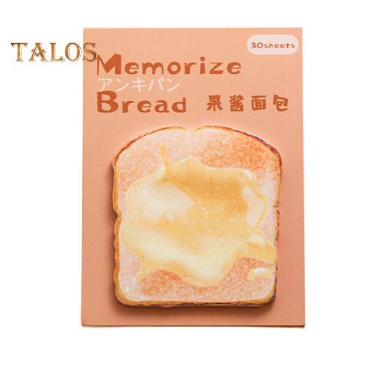 Наклейки для заметок в форме хлеба, 30 листов, дизайн буханки, бумага премиум-класса, клейкие заметки, гладкие блокноты для письма