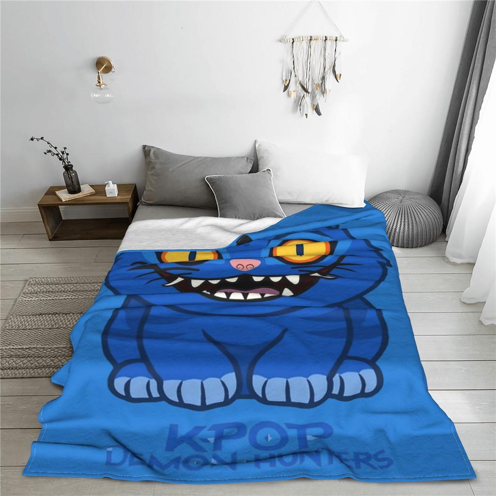 Crouching Tiger, Hidden Bird, Kpop Demon Hunters Flannel Blanket Winter Soft Durable Throws for Students Decor Sofa Bed Cover