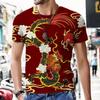 Винтажная мужская футболка с 3D принтом и короткими рукавами с рисунком дракона, тотемная уличная одежда, молодежная летняя верхняя мужская одежда больших размеров