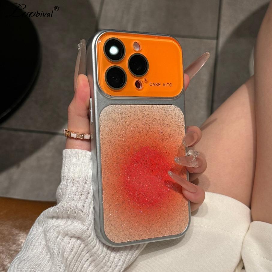 Чехол с блестками, большим прозрачным окном и градиентом для For Iphone 17 16 1 Pro Max 14 13, Защита камеры, Блестящий, Цветной, Ударопрочный чехол