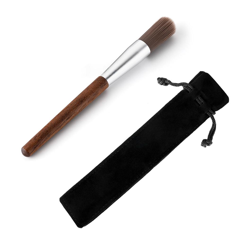 Щетка для кофемолки с ручкой из орехового дерева Щетка для чистки кофемашины Очиститель для кофемашины эспрессо Портативный инструмент для чистки