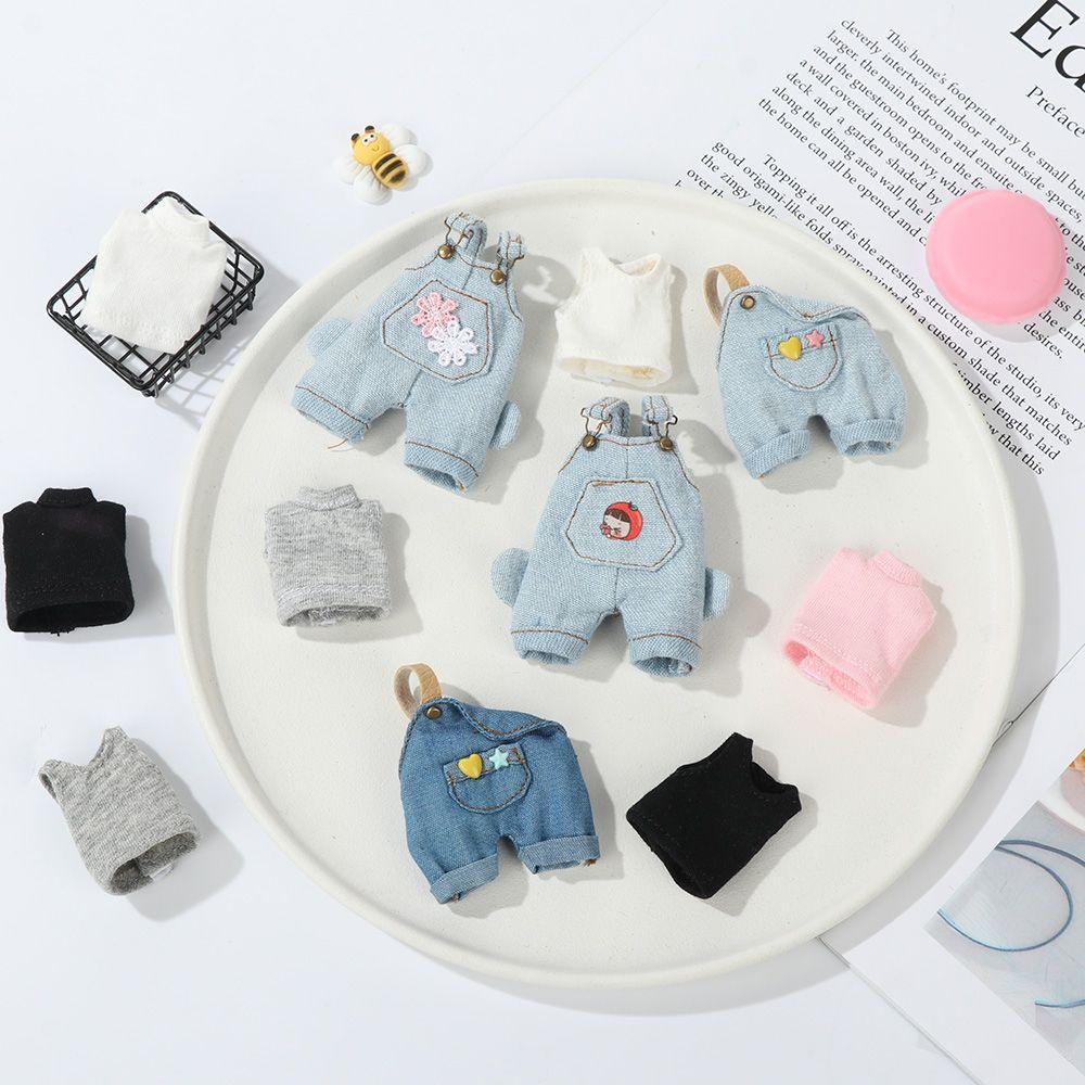 Quality 1/12 Dolls Casual Wears Clothes Accessories Overalls T-shirt Casual Pants Fashion Jeans