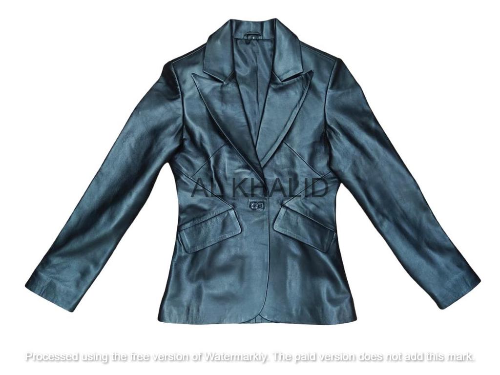 AL KHALID черный блейзер стильный формальный дизайнерский натуральный овчина женский кожаный вечерний ручной работы