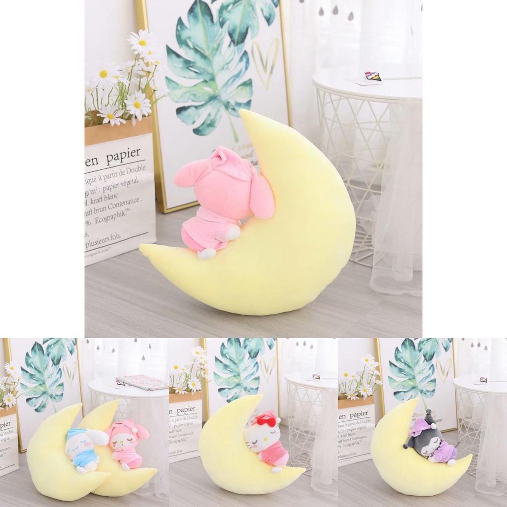 Sanrio Sleeping Moon Kids Plush Toy Cinnamoroll Kuromi Gift 40 35cm