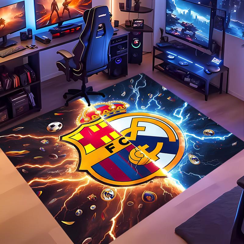 1pc Football club logo Entrance Mat, Non-Slip Mat Area Rug,Room Decor, Outdoor Decor, Kitchen Rug,Doormat - Machine Washable, Easy to Clean
