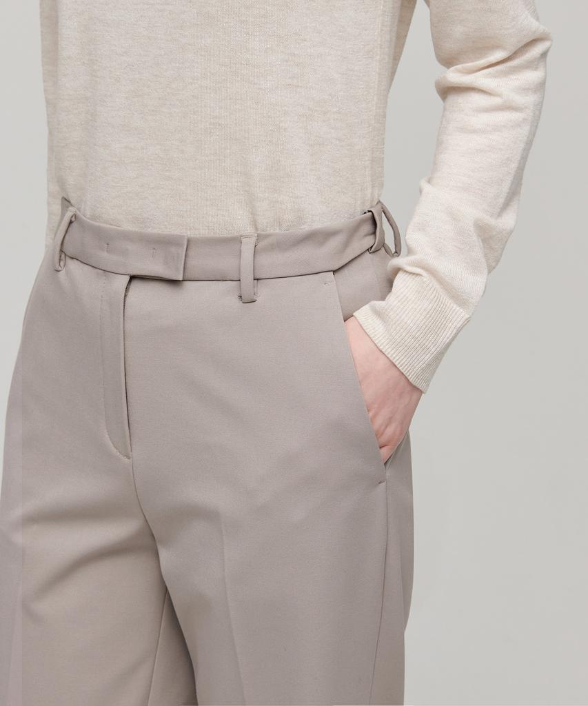 MUSINSA STANDARD WOMAN Женские прямые брюки из плотного флиса с скрытой эластичной талией [Светло-бежевый]