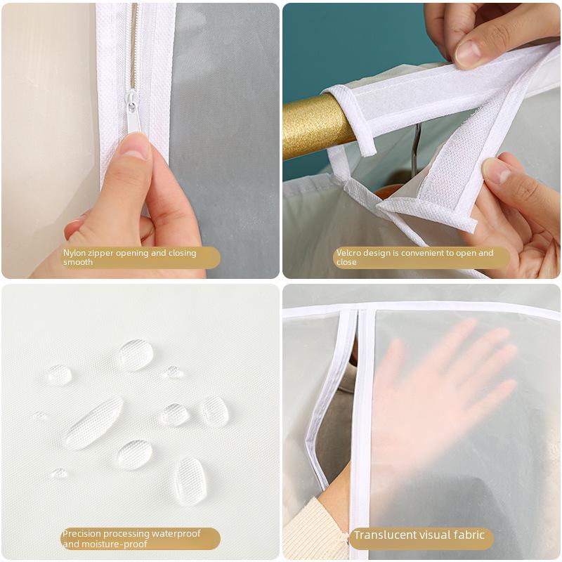 Transparent Washable Wardrobe Hanging Garment Dust Cover - Dustproof & Moisture-Proof Suit Bag
