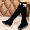 Fashion Long Boots for Women Middle Heel Round Toe Knee High Shaft Shoes Woman Winter 2024 Footwear Boot Hot Comfortable and Elegant New