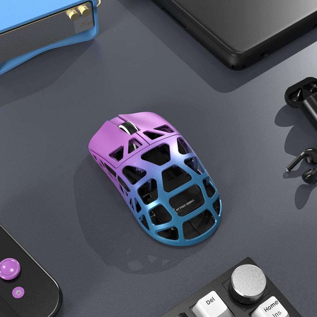 ATTACK SHARK R3 Gaming Mouse, Magnesium Alloy Edition, 3-Mode Gaming Mouse, WiredBluetooth2.4G Wireless Connection, Ultra-Lightweight, 46g, 8000Hz