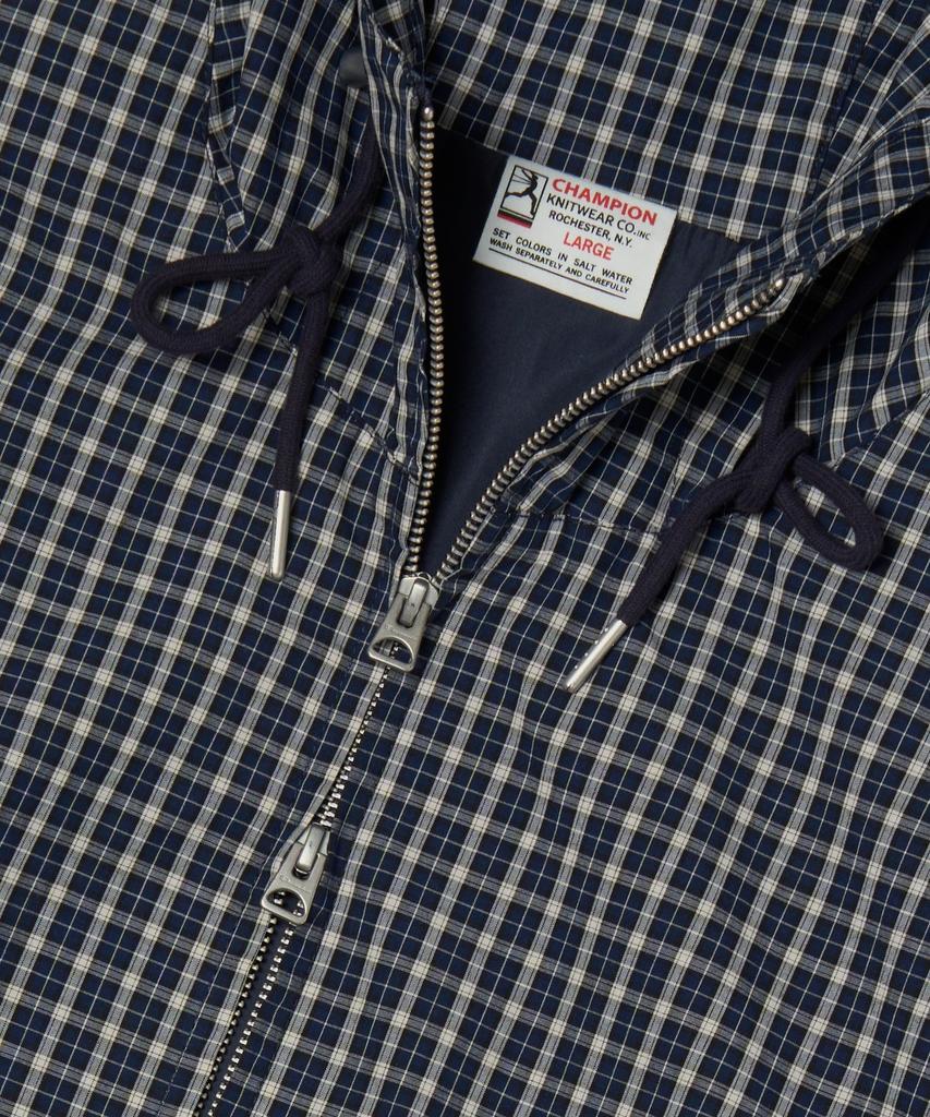 CHAMPION Check Cotton Windbreaker Navy
