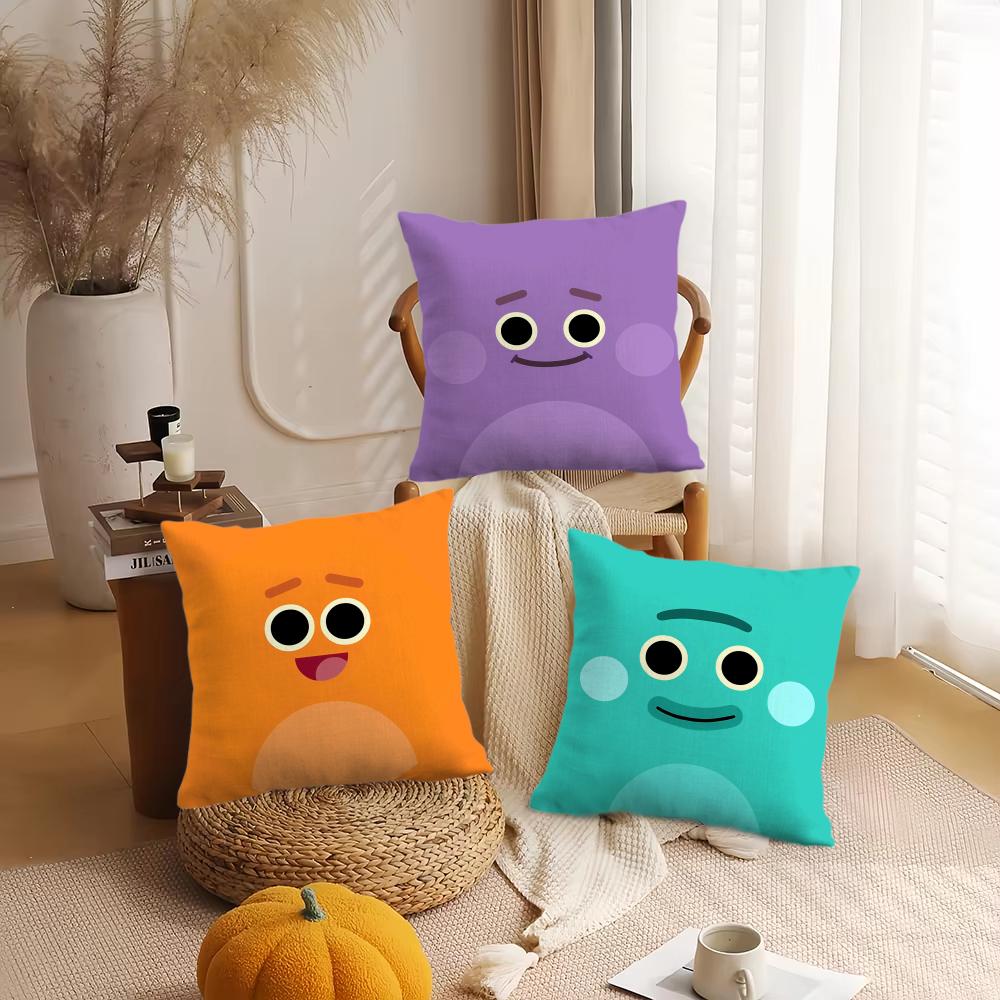 Anime The Bumble Nums Cushion Cover Silky Short Plush DoubleSided Printed Pillow Case for Sofa All Seasons Home Decor Gift