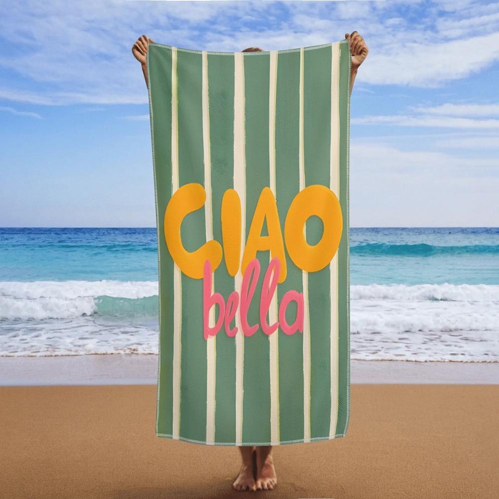 1 шт. Полотенце для пляжа в полоску Ciao Bella, Ярко-оранжевое и фиолетовое полотенце для бассейна для летнего отдыха