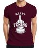 Merry Fucking Christmas Middle Finger Sarcastic Christmas Cheeky Unisexs TShirt
