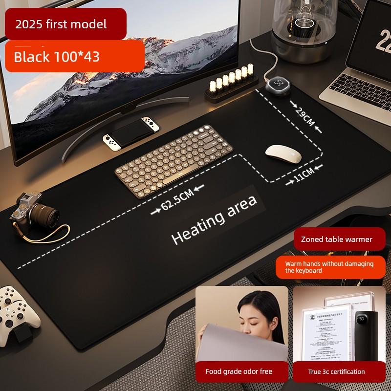 Desktop Heating Hand-Warming Mouse Pad, Electric Heating Writing Desk Pad, Winter Office Workstation Left Switch Heating Desk Pad
