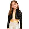 Shiny Sequins Stage Jacket for Girls, Long Sleeve Singer Cosplay Costume with Braided Trimming & Chains for a Complete Look