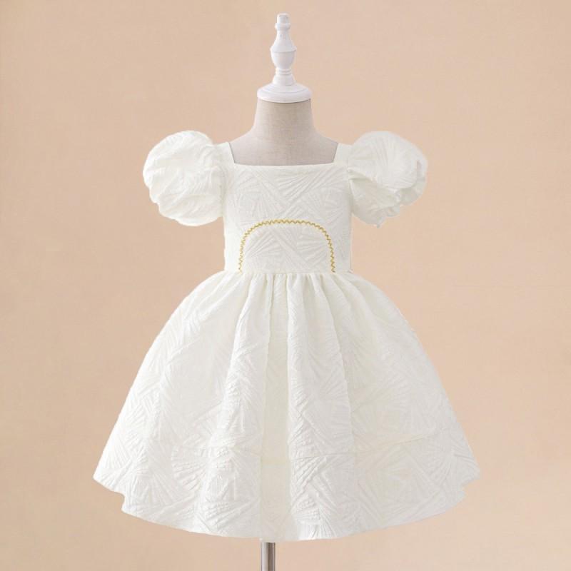 Girls Princess Dress Toddler Kids Puff Sleeve Gown Flower Girl Wedding Party Performance